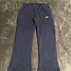 Flared Nike Blue Sweatpants with Elastic Waistband and Relaxed Fit
